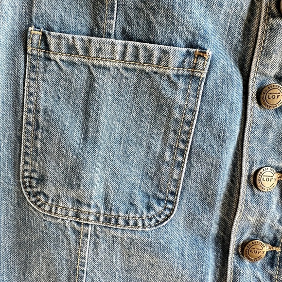Ann Taylor‎ LOFT Denim Mini Skirt Button Front Pockets Casual Size 4 (27) NWOT - Picture 6 of 10